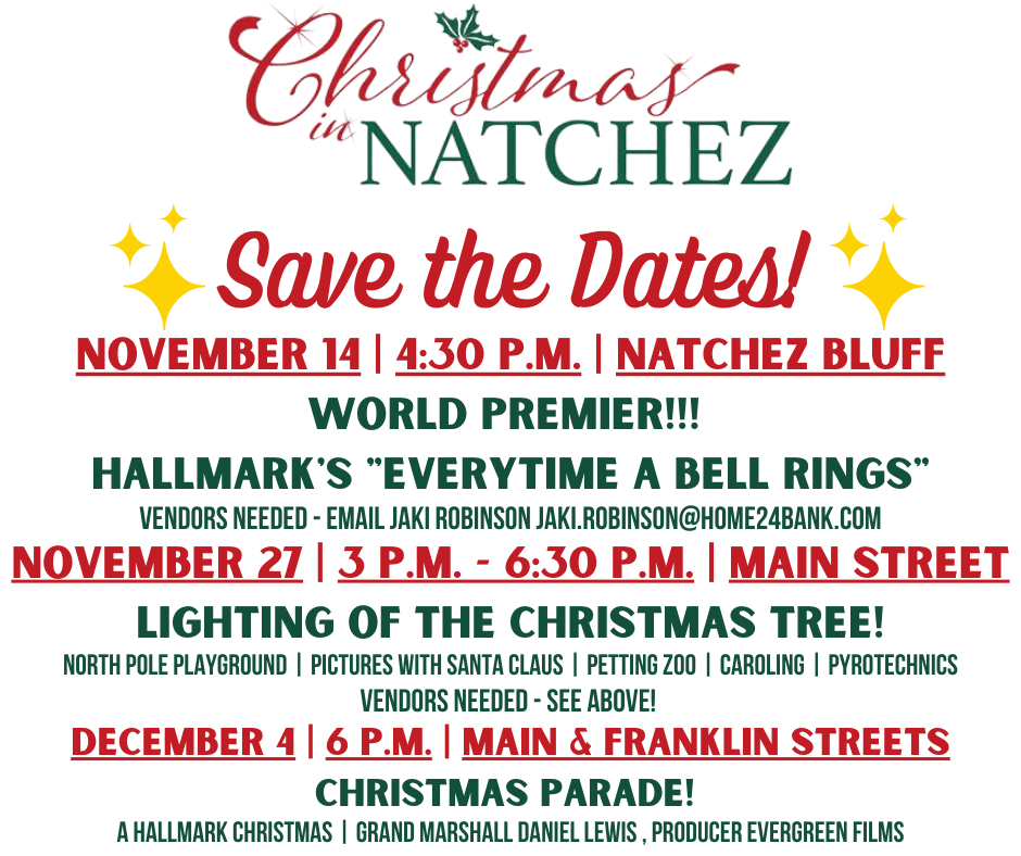 Christmas In Natchez 2021 • Save The Dates! • GardenSong • Mayor's House